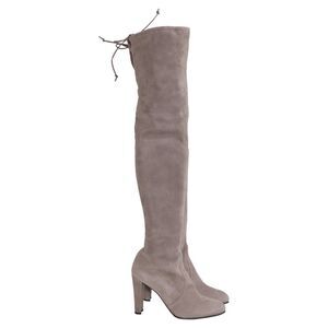 Stuart Weitzman Highland Over-The-Knee Boots in Grey Suede